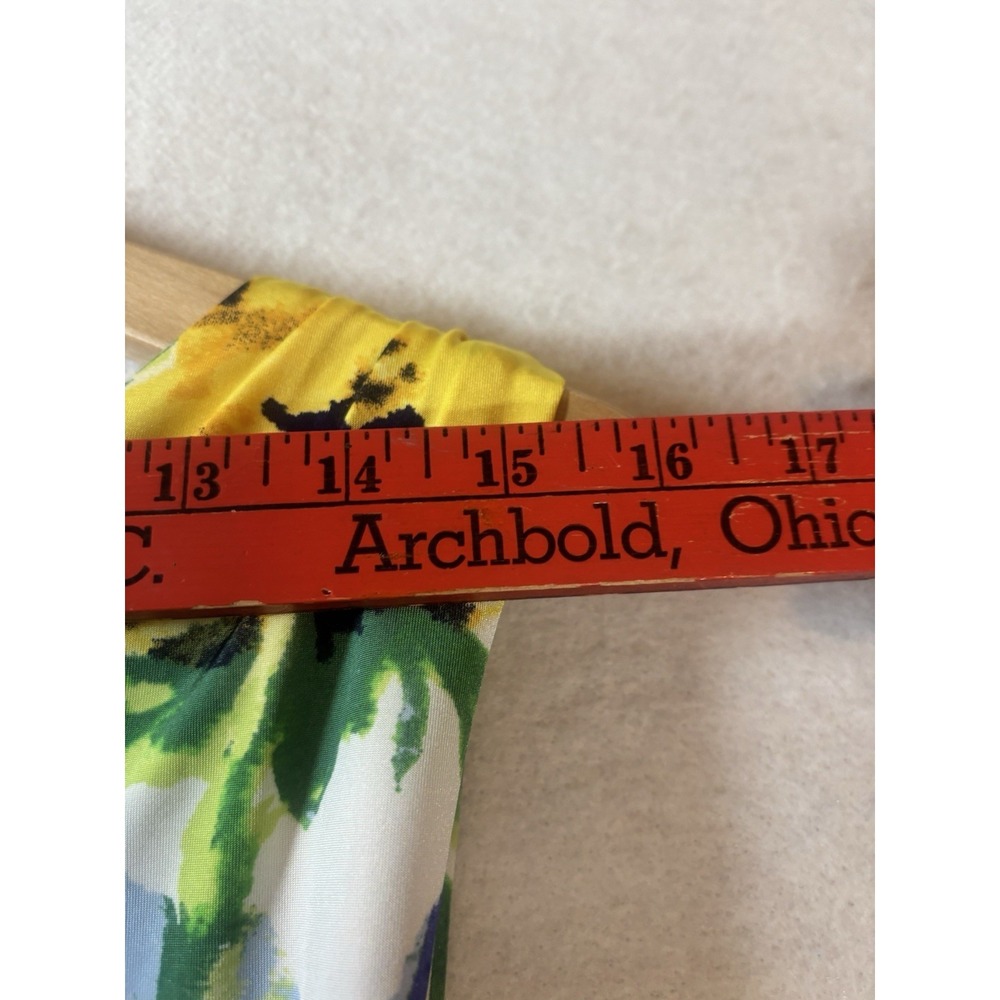 Lauren Ralph Lauren Dress Size 10 Sleeveless Side Ruching Floral Faux Wrap NWT - Picture 11 of 13